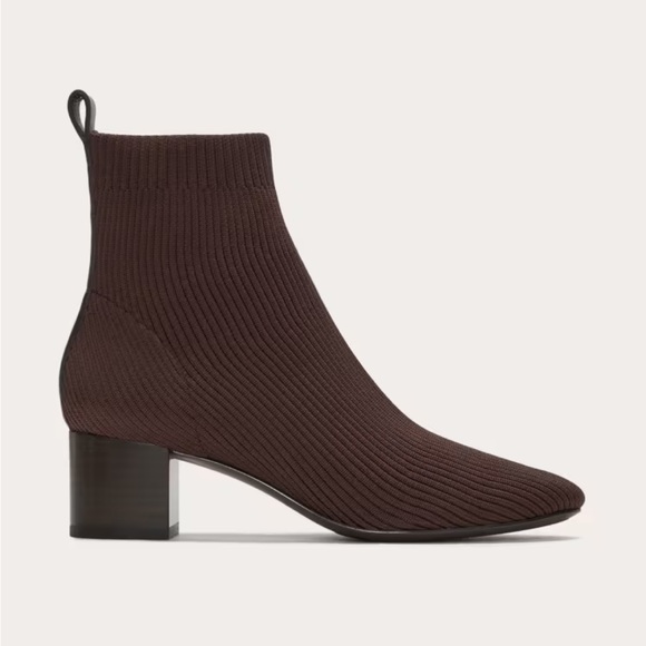 Everlane Chocolate Ribbed Ankle Booties - Picture 2 of 6